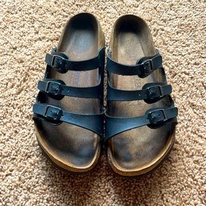 Birkenstock Black Soft Footbed Florida Sandals Sz 39 (8.5/9)